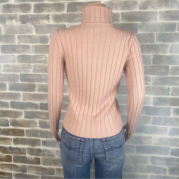 Ribbed Turtleneck Sweater from New York & Company Size Medium Light Pink - Picture 6 of 8
